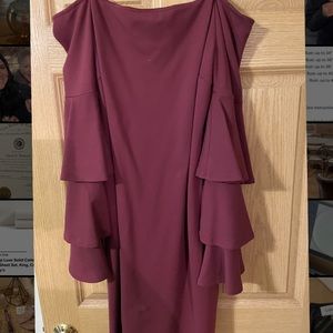 Maroon off the should dress
